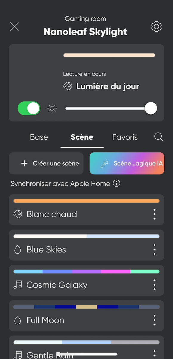 L'application Nanoleaf est bien conçue