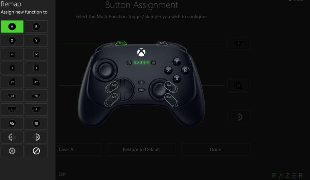 Il est possible de réattribuer les touches via l'application Razer Controller App