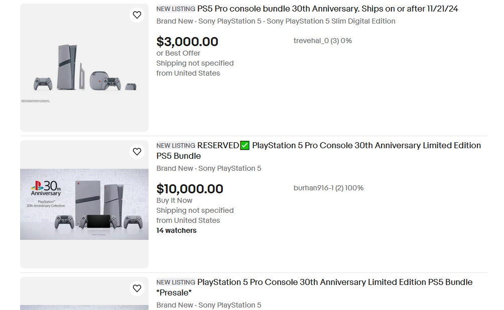 Les scalpers prennent la PS5 Pro 30th Anniversary d'assaut.