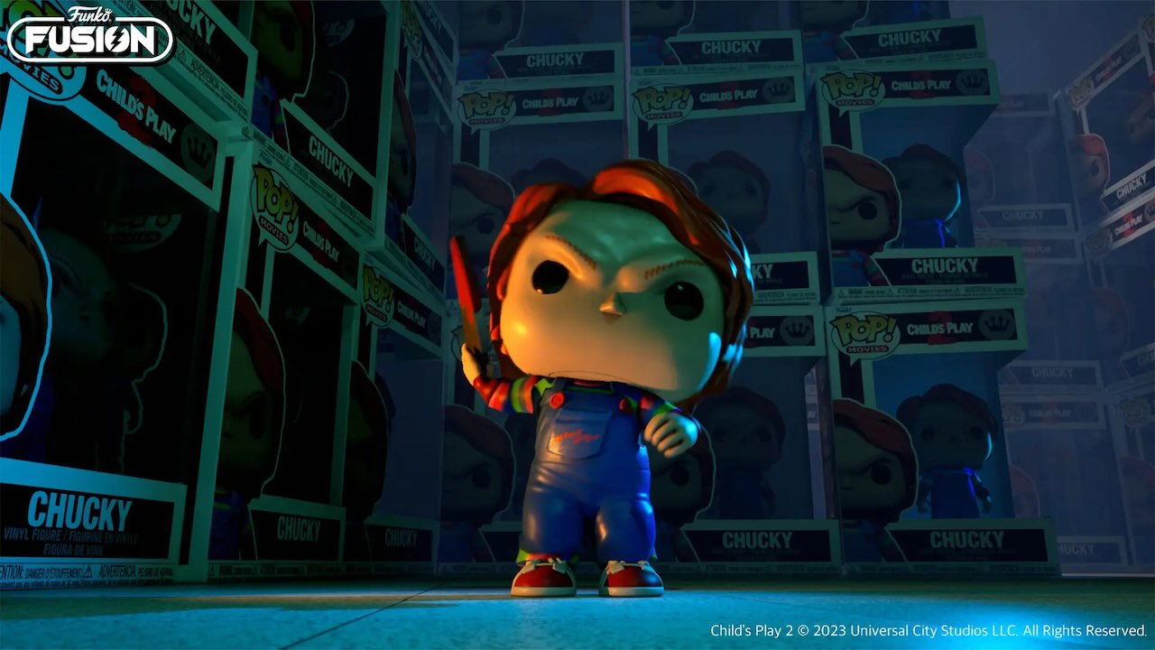 Funko Pop Chucky menaçante dans le jeu Funko Fusion