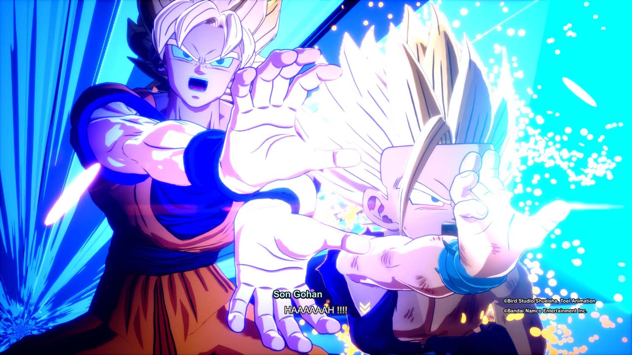 Kamehameha père-fils entre Goku et Gohan contre Cell.