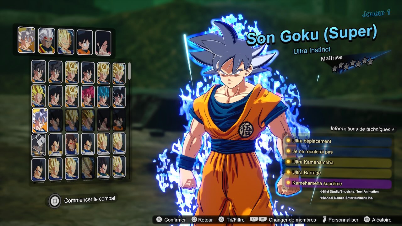 Son Goku Ultra Instinct, l'un des persos les plus impressionnants de Dragon Ball Sparking Zero.