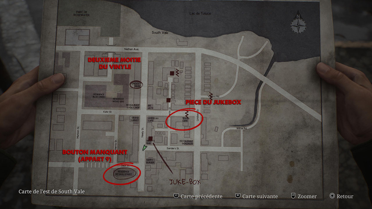 Voici l'emplacement de toutes les pièces du Jukebox dans Silent Hill 2