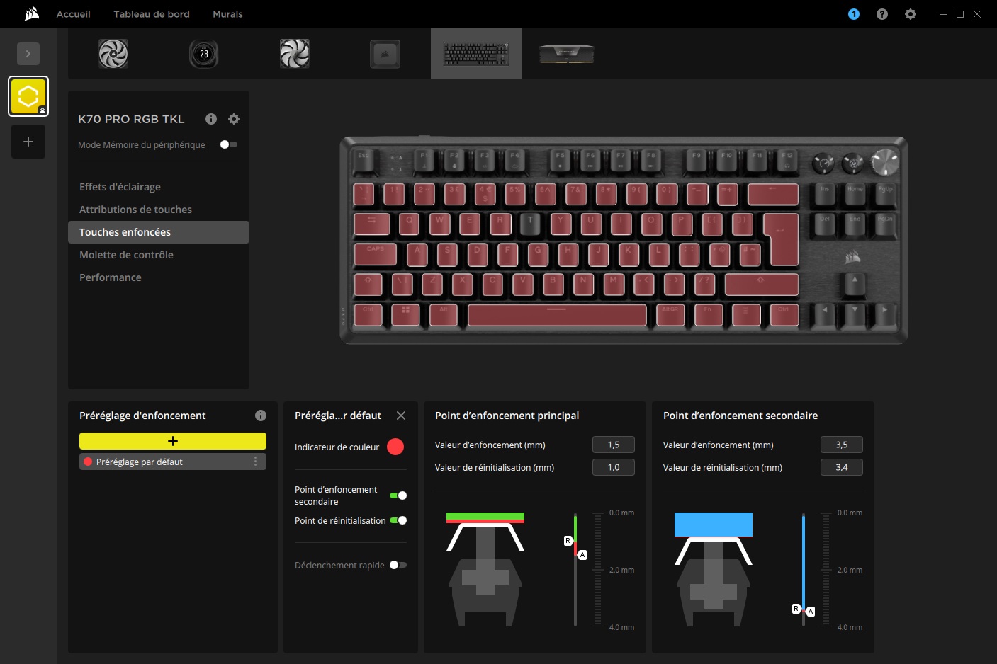 Apprenez à ajuster votre distance d'activation sur le clavier Corsair K70 Pro TKL