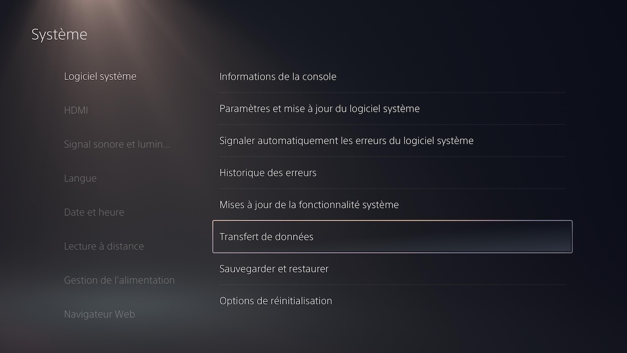 Première étape pour transférer ses données PS5 vers la PS5 Pro