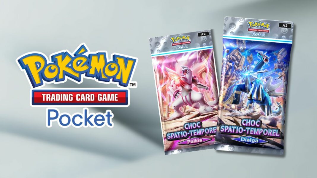 Booster packs de l'extension Choc Spatio-Temporel sur Pokémon TCG Pocket