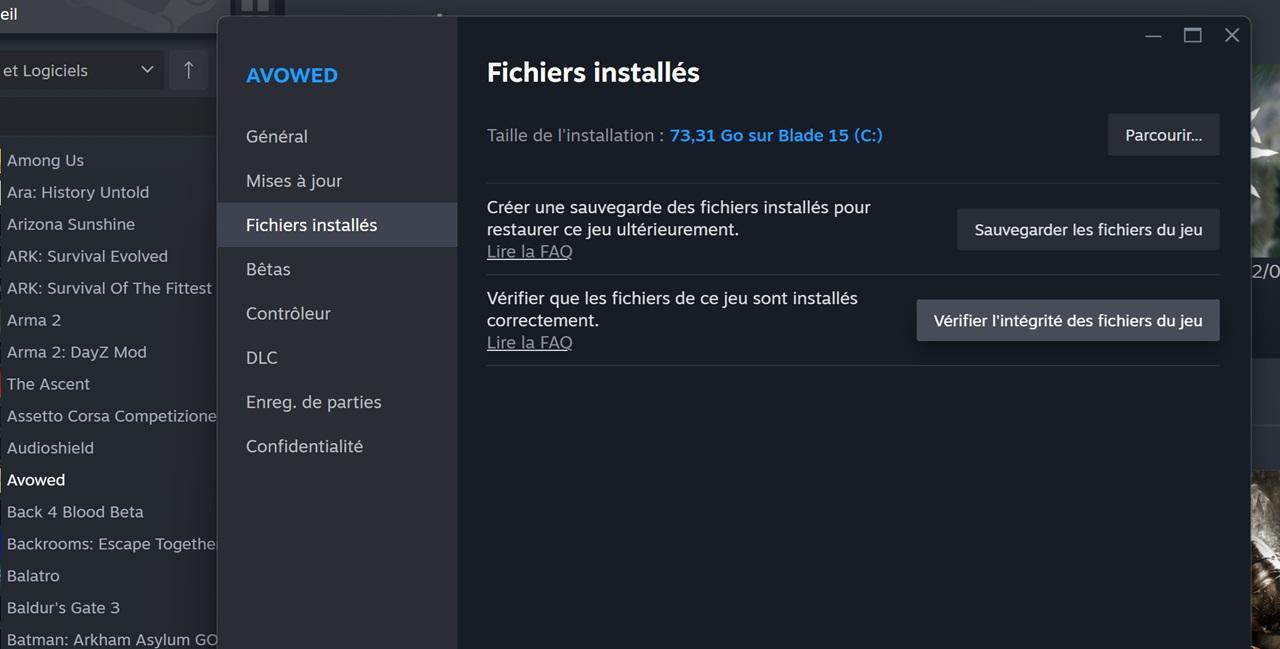 Vérifiez l’intégrité des fichiers d’un jeu sur Steam