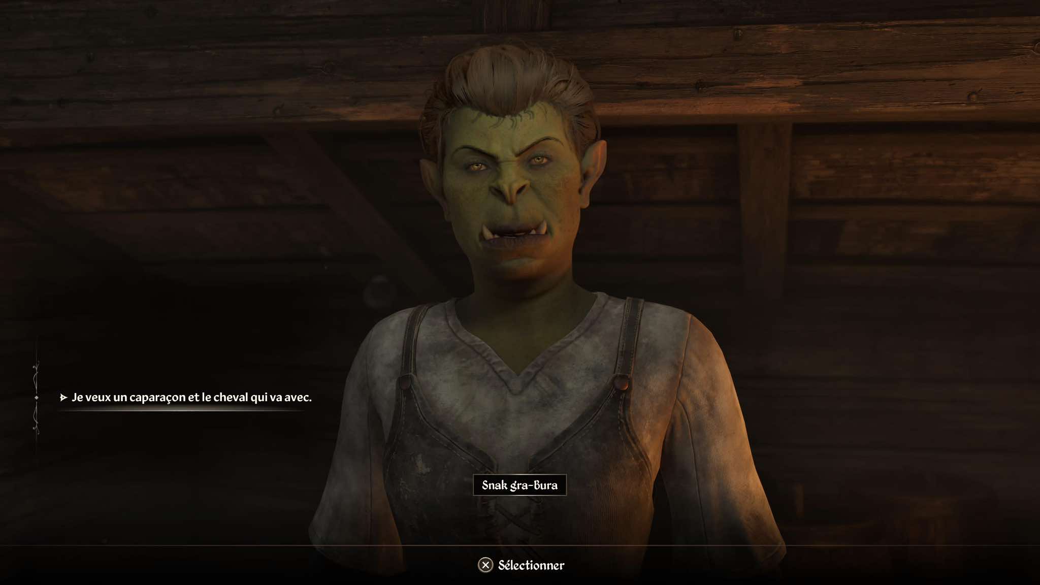Dialogue avec Snak gra-Bura pour obtenir un cheval gratuit dans Oblivion Remastered